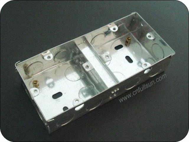 2 Blwch Mount Fflysio Metel Gang